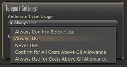 Teleport Settings